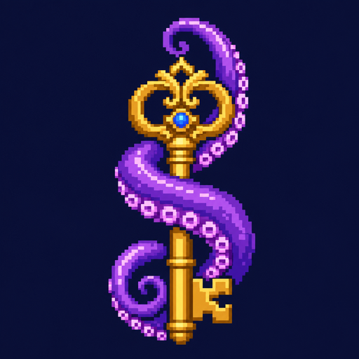 The ABYSS mark: a golden key coiled by a tentacle